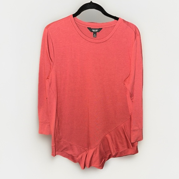 Simply Vera Vera Wang Tops - Simply Vera Vera Wang Coral Ruffle-Hem Long Sleeve Top